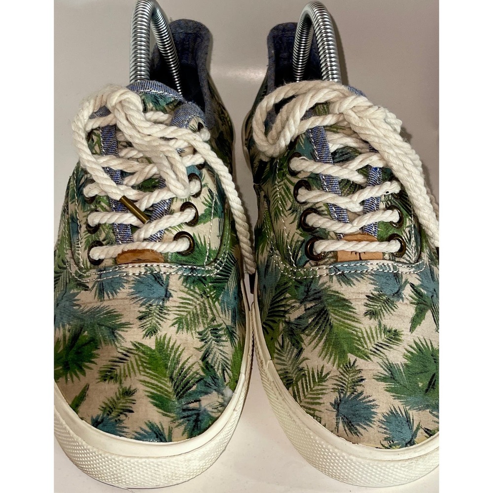Margaritaville Womens Seafoam Denim Palm Tropical Beach Casual Sneakers Size 9